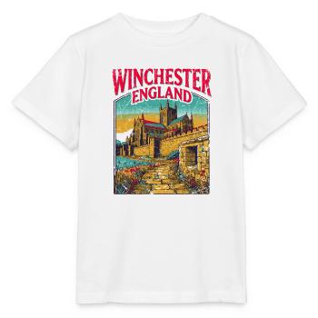 City Retro Winchester England Historic Landmark - Stanley/Stella Kinder T-Shirt MINI CREATOR  - Weiß - Vorne - Maike (125cm)