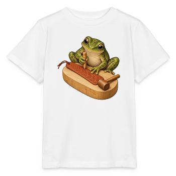 Frosch prägt ein Leder-Lesezeichen - Stanley/Stella Kinder T-Shirt MINI CREATOR  - Weiß - Vorne - Maike (125cm)