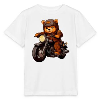 Motorrad Bären Teddy - Stanley/Stella Kinder T-Shirt MINI CREATOR  - Weiß - Vorne - Maike (125cm)