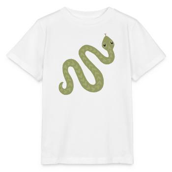 Pastell-Oliven-Schlangen-Anhänger - Stanley/Stella Kinder T-Shirt MINI CREATOR  - Weiß - Vorne - Maike (125cm)
