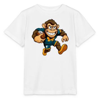 Affe Rugbyspieler - Stanley/Stella Kinder T-Shirt MINI CREATOR  - Weiß - Vorne - Maike (125cm)