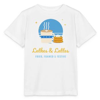 Latkes und Lattes lustiges Chanukka - Stanley/Stella Kinder T-Shirt MINI CREATOR  - Weiß - Vorne - Maike (125cm)