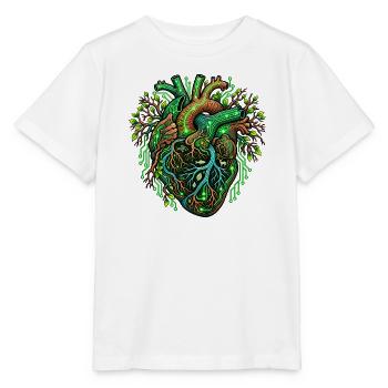 Umweltschutz – Grünes Herz zwischen Natur und Tech - Stanley/Stella Kinder T-Shirt MINI CREATOR  - Weiß - Vorne - Maike (125cm)
