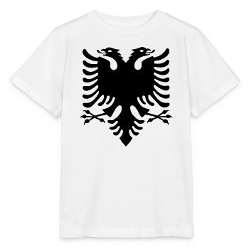 Albanische Flagge - Stanley/Stella Kinder T-Shirt MINI CREATOR  - Weiß - Vorne - Maike (125cm)