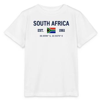 South Africa - Südafrika - Flagge - Koordinaten - Stanley/Stella Kinder T-Shirt MINI CREATOR  - Weiß - Vorne - Maike (125cm)