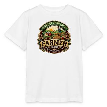 Unterstütze deinen lokalen Bauern - Stanley/Stella Kinder T-Shirt MINI CREATOR  - Weiß - Vorne - Maike (125cm)
