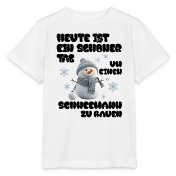 Schneemann Zeit - Snowman Time - Stanley/Stella Kinder T-Shirt MINI CREATOR  - Weiß - Vorne - Maike (125cm)