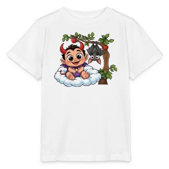 Teufelchen auf Wolke - Stanley/Stella Kinder T-Shirt MINI CREATOR  - Weiß - Vorne - Maike (125cm)