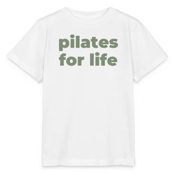 Pilates fürs Leben Typografik - Stanley/Stella Kinder T-Shirt MINI CREATOR  - Weiß - Vorne - Maike (125cm)