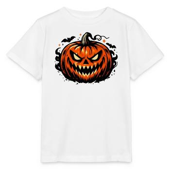 Grimmiges Kürbisgesicht Halloween - Stanley/Stella Kinder T-Shirt MINI CREATOR  - Weiß - Vorne - Maike (125cm)