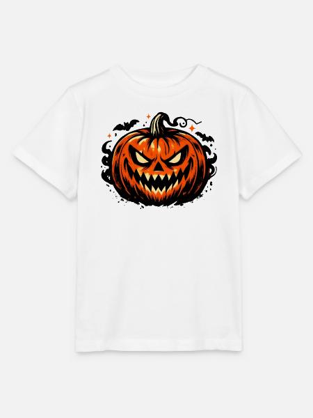 Grimmiges Kürbisgesicht Halloween - Stanley/Stella Kinder T-Shirt MINI CREATOR - Weiß