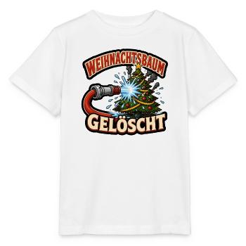 Weihnachtsbaum gelöscht Feuerwehr lustig Shirt - Stanley/Stella Kinder T-Shirt MINI CREATOR  - Weiß - Vorne - Maike (125cm)