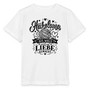 Häkeloma Aus Wolle wird Liebe gemacht - Stanley/Stella Kinder T-Shirt MINI CREATOR  - Weiß - Vorne - Maike (125cm)