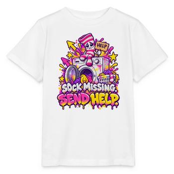 Socken vermisst – Hilfe Gesucht - Stanley/Stella Kinder T-Shirt MINI CREATOR  - Weiß - Vorne - Maike (125cm)