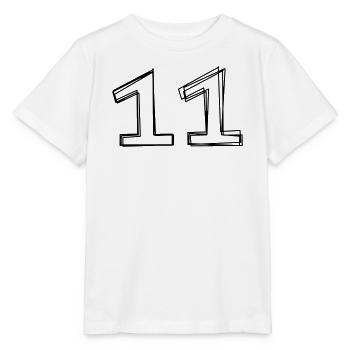 Zahl 11 handgezeichnet - Stanley/Stella Kinder T-Shirt MINI CREATOR  - Weiß - Vorne - Maike (125cm)