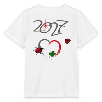 Neujahr 2027 Glücksdesign - Stanley/Stella Kinder T-Shirt MINI CREATOR  - Weiß - Vorne - Maike (125cm)