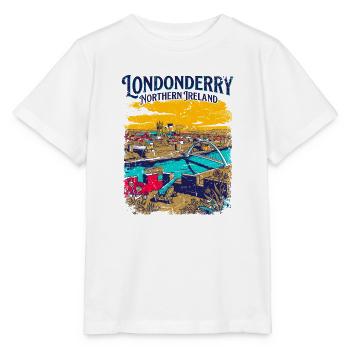 Vintage Londonderry Northern Ireland Cityscape - Stanley/Stella Kinder T-Shirt MINI CREATOR  - Weiß - Vorne - Maike (125cm)