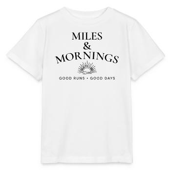 Miles & Mornings – Morgendlicher Lauf-Lebensstil - Stanley/Stella Kinder T-Shirt MINI CREATOR  - Weiß - Vorne - Maike (125cm)