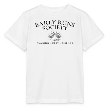 Early Runs Gesellschaft – Morgenlaufclub - Stanley/Stella Kinder T-Shirt MINI CREATOR  - Weiß - Vorne - Maike (125cm)