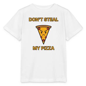Pizza – Don’t steal my pizza – lustiger Spruch - Stanley/Stella Kinder T-Shirt MINI CREATOR  - Weiß - Vorne - Maike (125cm)
