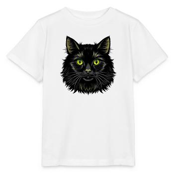 Flauschiges Katzengesicht - Stanley/Stella Kinder T-Shirt MINI CREATOR  - Weiß - Vorne - Maike (125cm)