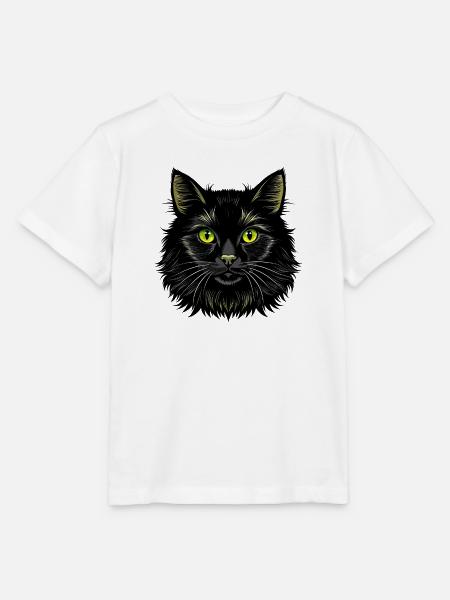 Flauschiges Katzengesicht - Stanley/Stella Kinder T-Shirt MINI CREATOR  - Weiß