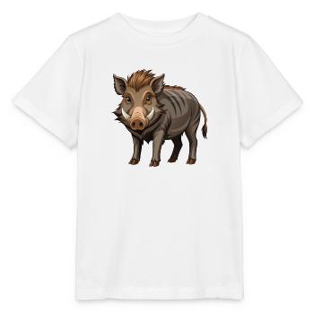 Wildschwein - Stanley/Stella Kinder T-Shirt MINI CREATOR  - Weiß - Vorne - Maike (125cm)