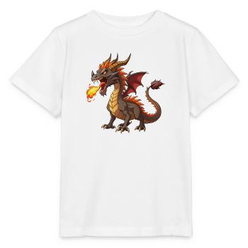 Feuerspeiender Drache - Stanley/Stella Kinder T-Shirt MINI CREATOR  - Weiß - Vorne - Maike (125cm)