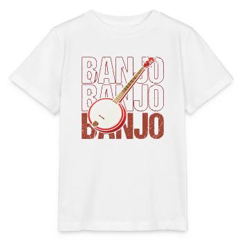 Banjo Beat Retro Illustration - Stanley/Stella Kinder T-Shirt MINI CREATOR  - Weiß - Vorne - Maike (125cm)