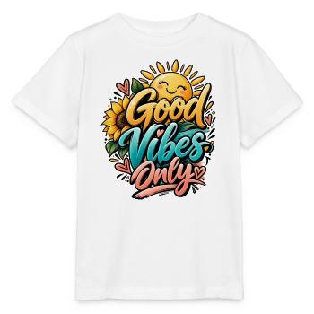Good Vibes Only Positive Vibes Sonnenblume & Sonne - Stanley/Stella Kinder T-Shirt MINI CREATOR  - Weiß - Vorne - Maike (125cm)