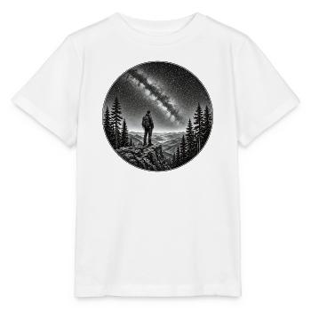Nachtwanderer unter Milchstraße - Stanley/Stella Kinder T-Shirt MINI CREATOR  - Weiß - Vorne - Maike (125cm)