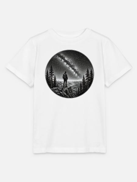 Nachtwanderer unter Milchstraße - Stanley/Stella Kinder T-Shirt MINI CREATOR  - Weiß