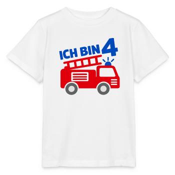 Ich bin 4 Feuerwehr - Stanley/Stella Kinder T-Shirt MINI CREATOR  - Weiß - Vorne - Maike (125cm)
