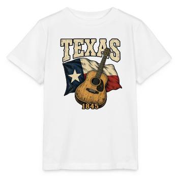 Texas Musik 1845 Gitarre - Stanley/Stella Kinder T-Shirt MINI CREATOR  - Weiß - Vorne - Maike (125cm)