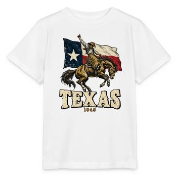 Texas 1845 Western Reiter Flagge - Stanley/Stella Kinder T-Shirt MINI CREATOR  - Weiß - Vorne - Maike (125cm)
