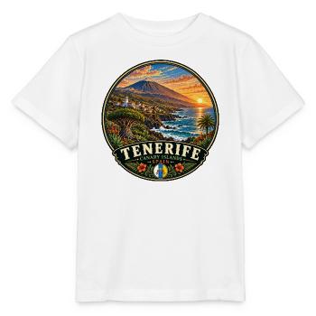 Teneriffa Vulkaninsel Küste Urlaub Sunset - Stanley/Stella Kinder T-Shirt MINI CREATOR  - Weiß - Vorne - Maike (125cm)