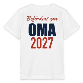 Befördert zur Oma 2027 - Stanley/Stella Kinder T-Shirt MINI CREATOR  - Weiß - Vorne - Maike (125cm)