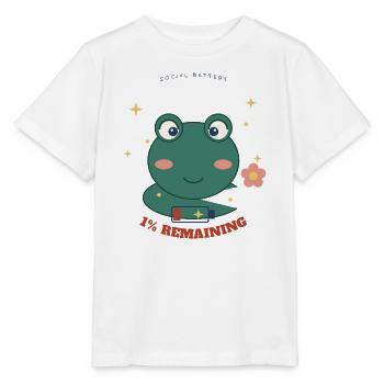 Kleiner Frosch 1% Verbleibend - Stanley/Stella Kinder T-Shirt MINI CREATOR  - Weiß - Vorne - Maike (125cm)