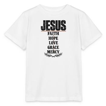 Jesus Glaube Hoffnung Liebe Gnade Barmherzigkeit - Stanley/Stella Kinder T-Shirt MINI CREATOR  - Weiß - Vorne - Maike (125cm)