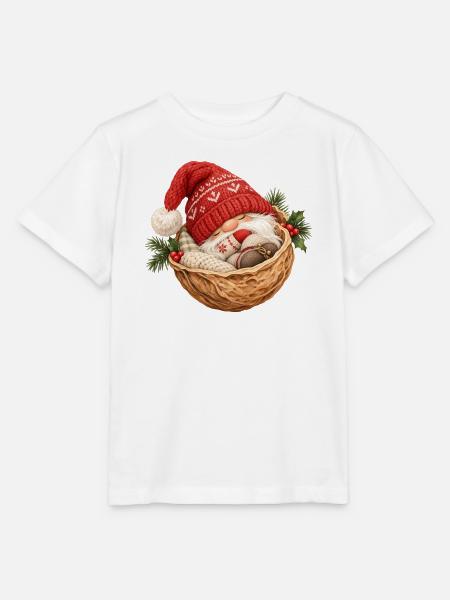 Schlafender Wichtel in der Walnuss  - Stanley/Stella Kinder T-Shirt MINI CREATOR  - Weiß
