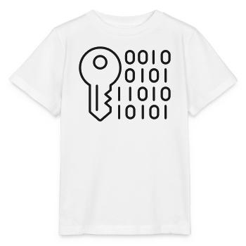 Digital-Schlüssel-Verschlüsselungslinien-Symbol - Stanley/Stella Kinder T-Shirt MINI CREATOR  - Weiß - Vorne - Maike (125cm)