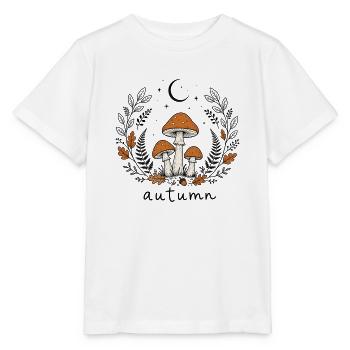 Autumn Herbst Pilze Mond Natur Cottagecore - Stanley/Stella Kinder T-Shirt MINI CREATOR  - Weiß - Vorne - Maike (125cm)