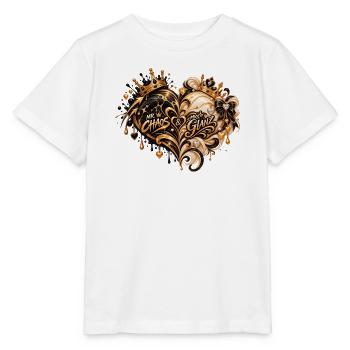 Chaos & Glanz Herzgold Fusion - Stanley/Stella Kinder T-Shirt MINI CREATOR  - Weiß - Vorne - Maike (125cm)