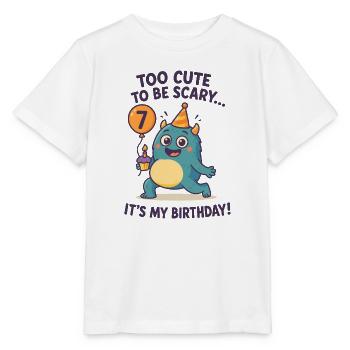Too Cute To Be Scary Its My 7 Birthday 7Geburtstag - Stanley/Stella Kinder T-Shirt MINI CREATOR  - Weiß - Vorne - Maike (125cm)