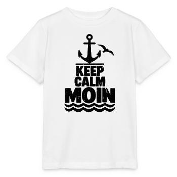 Keep Calm Moin – Maritimer Grunge Look  - Stanley/Stella Kinder T-Shirt MINI CREATOR  - Weiß - Vorne - Maike (125cm)