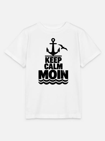 Keep Calm Moin – Maritimer Grunge Look - Stanley/Stella Kinder T-Shirt MINI CREATOR - Weiß