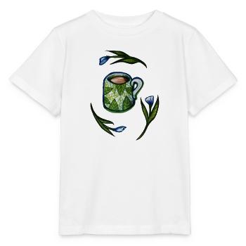 Blattbecher mit Blattmuster - Stanley/Stella Kinder T-Shirt MINI CREATOR  - Weiß - Vorne - Maike (125cm)