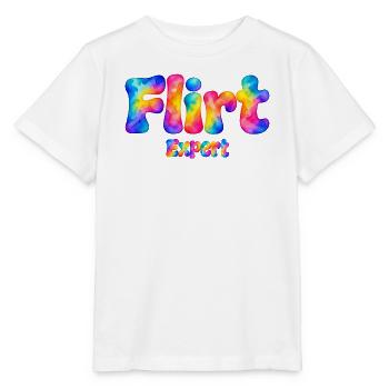 Flirt Expert – Bunter Aquarell Spruch mit Humor - Stanley/Stella Kinder T-Shirt MINI CREATOR  - Weiß - Vorne - Maike (125cm)