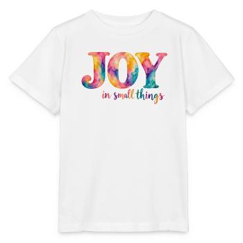 Joy in small things – bunter Aquarellspruch - Stanley/Stella Kinder T-Shirt MINI CREATOR  - Weiß - Vorne - Maike (125cm)