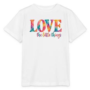 Love the little things – Bunter Aquarell-Spruch - Stanley/Stella Kinder T-Shirt MINI CREATOR  - Weiß - Vorne - Maike (125cm)
